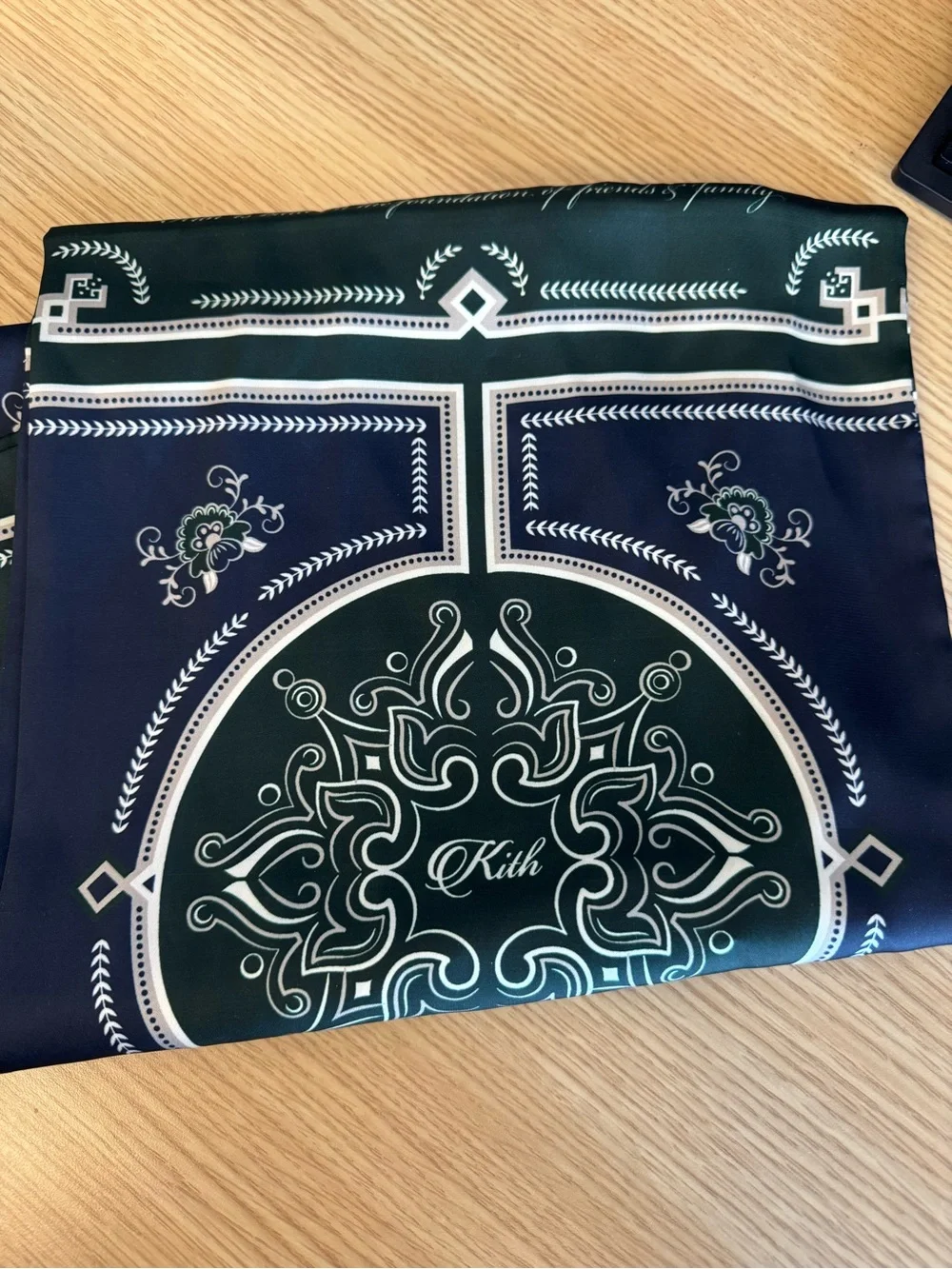 KITH Printed Deco Scarf -Navy & Forest Green
